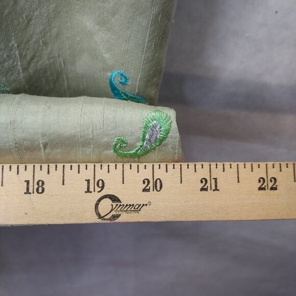 Laundry by Shelli Segal Silk Babydoll Dress 12 Embroidery Paisley Mint Vintage - Picture 16 of 16